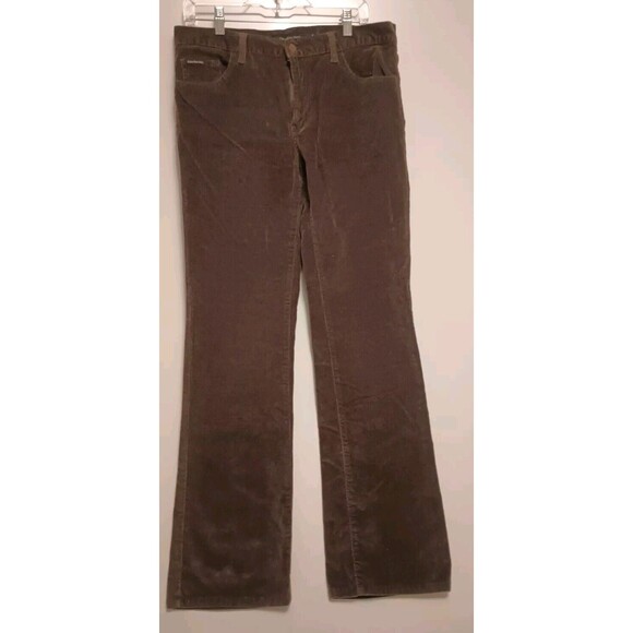 Calvin Klein Jeans Olive Green Corduroy Stretch Cotton Bootcut  Pants Sz 10 - Picture 1 of 6